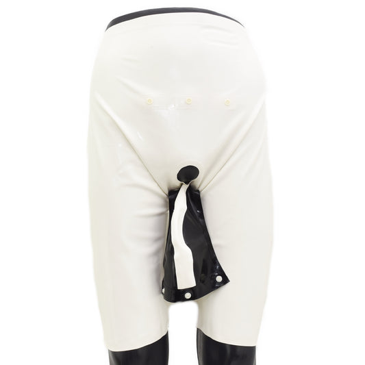 Latex Shorts Reißverschluss/Innenbeutel Druckknöpfe