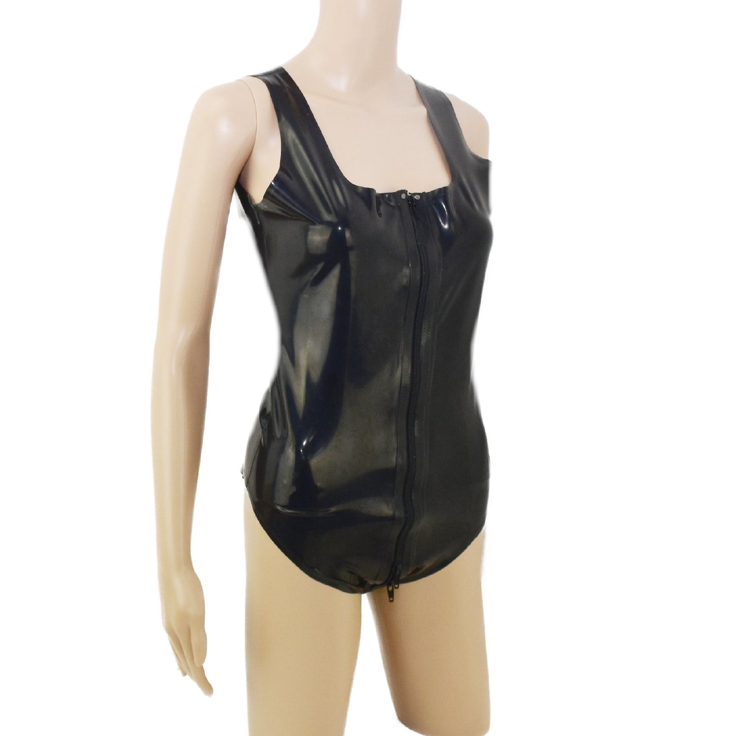 Latex Damen Body Zwei-Wege-Reißverschluss