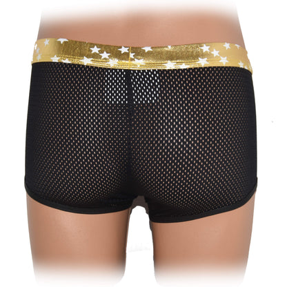 Boxer shorts with shiny pouch, transparent fabric