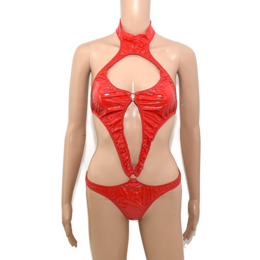 Damen Glanz Stringbody Reizwäsche