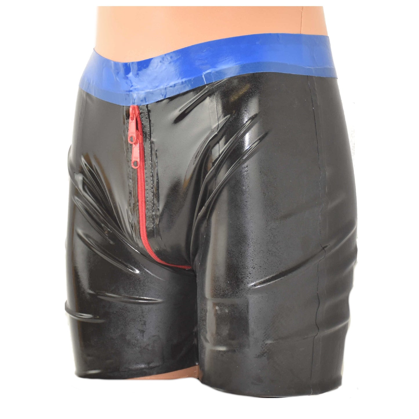 Latex Shorts Zwei-Wege-Reißverschluss durchgehend