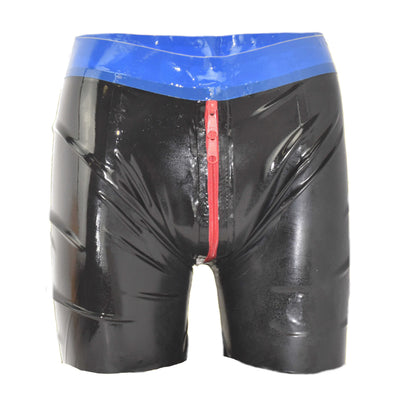 Latex Shorts Zwei-Wege-Reißverschluss durchgehend