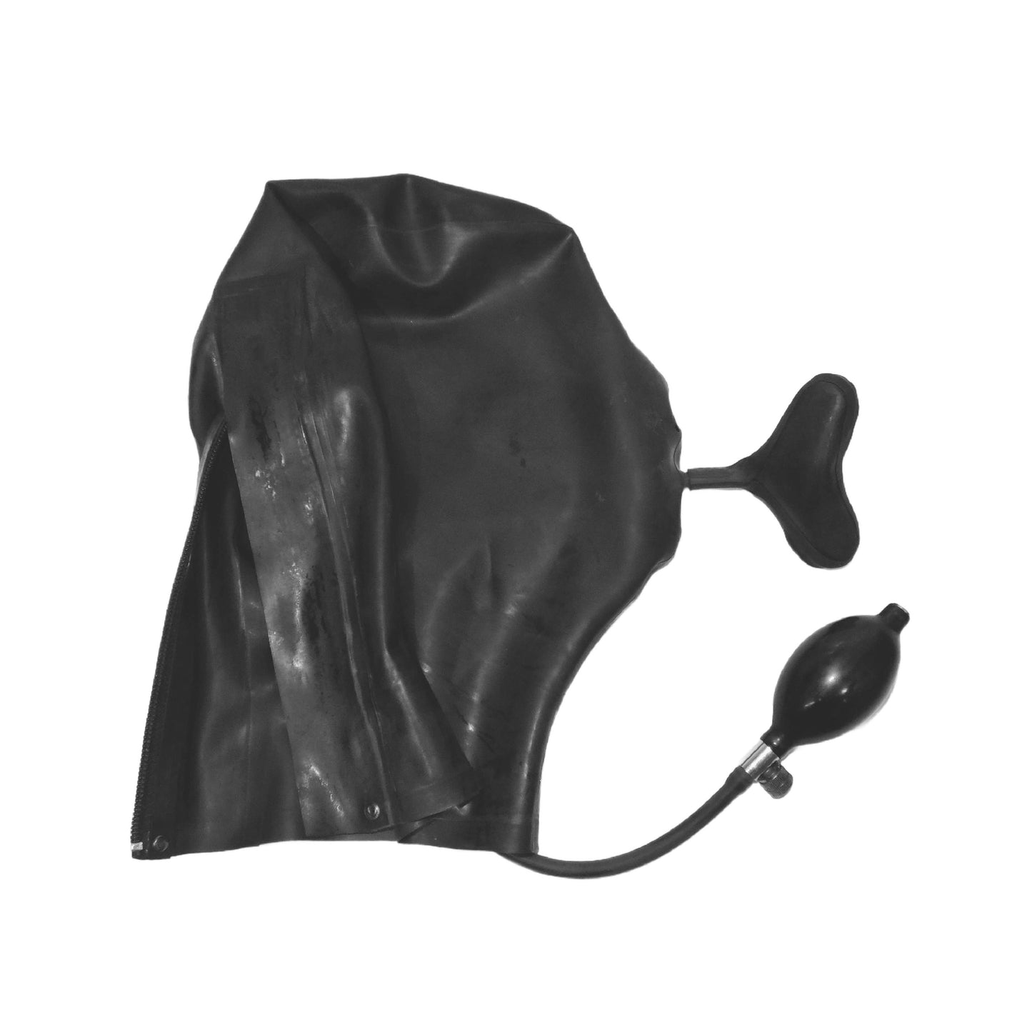 Latex Maske mit Mundknebel - 0,3 mm starkes Mat