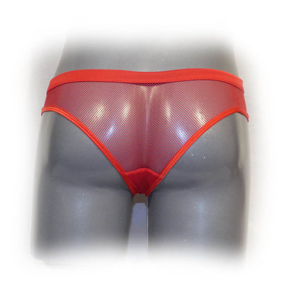 Red Netted Open Back Hipster Panty