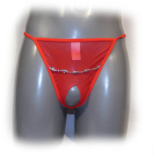 String ouvert mit Strasssteinen
