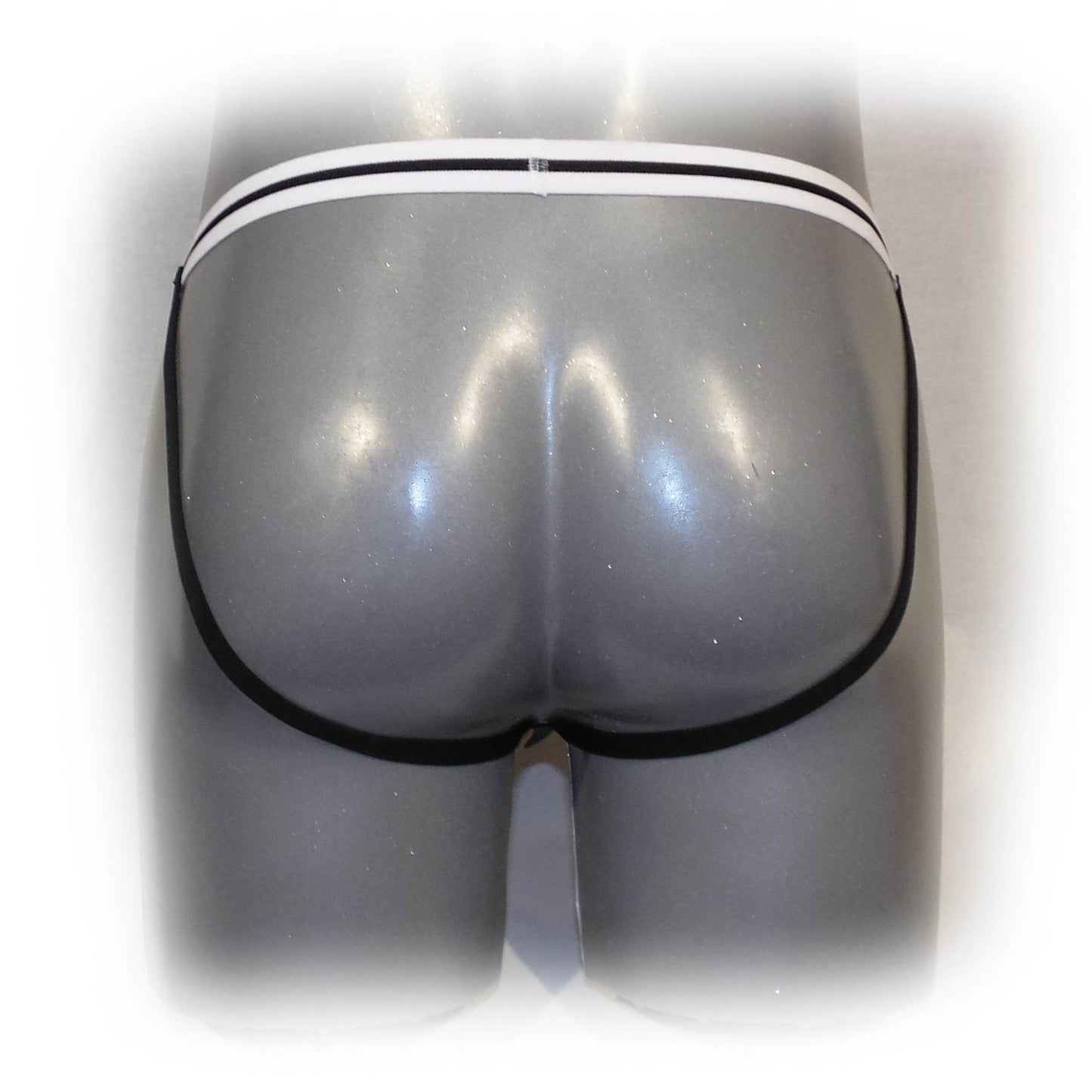 Transparent jockstrap with mesh pocket at the front