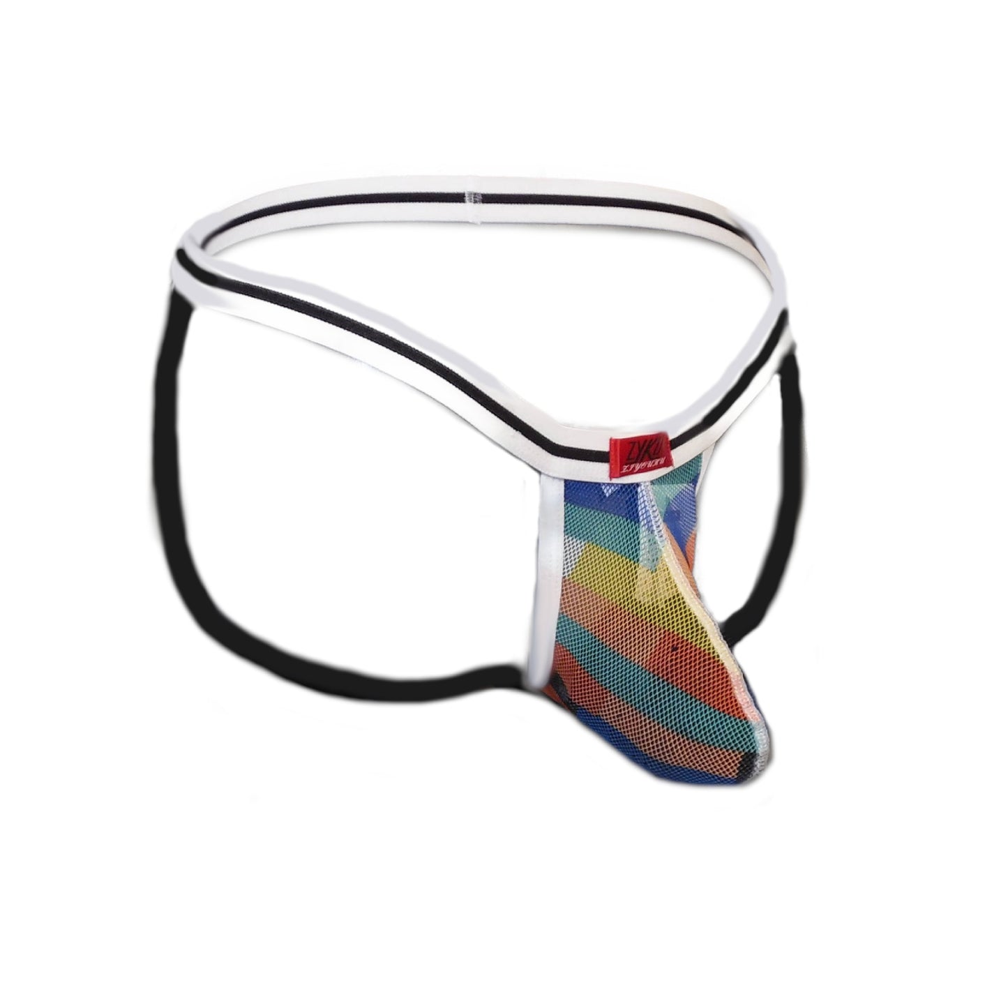 Transparent jockstrap with mesh pocket at the front