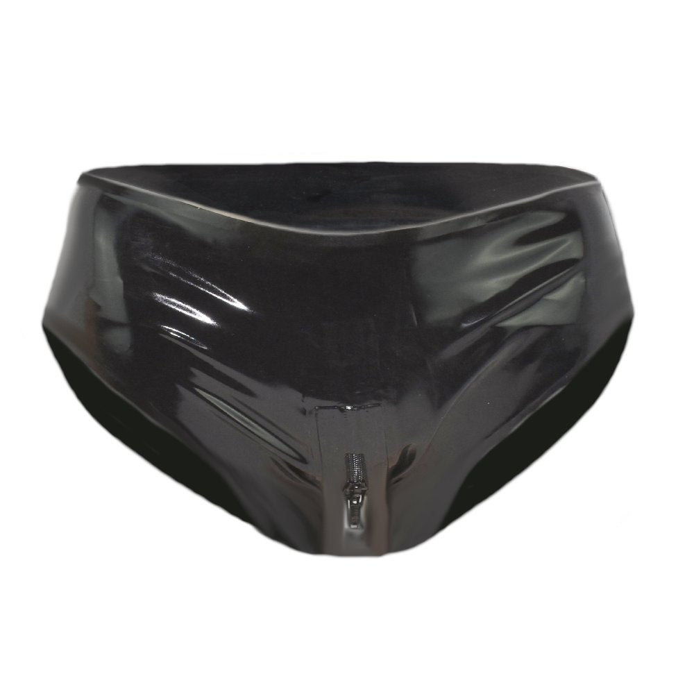 Latex Damen Slip Zwei-Wege-Reißverschluss