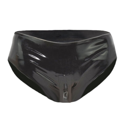 Latex Damen Slip Zwei-Wege-Reißverschluss