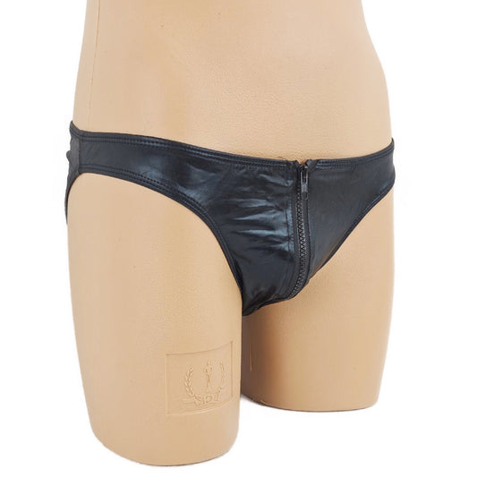 Metallic- Slip mit Reißverschluss PU-Leder