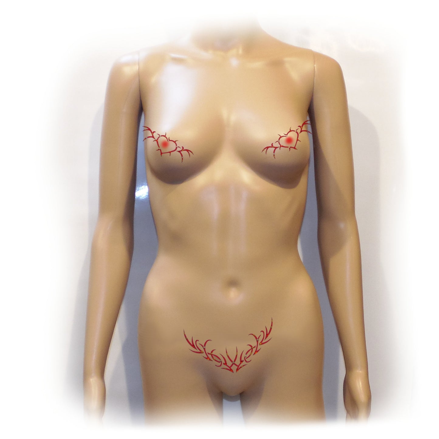 Nippelcover Aufkleber 3-er Set Brust und Schambein