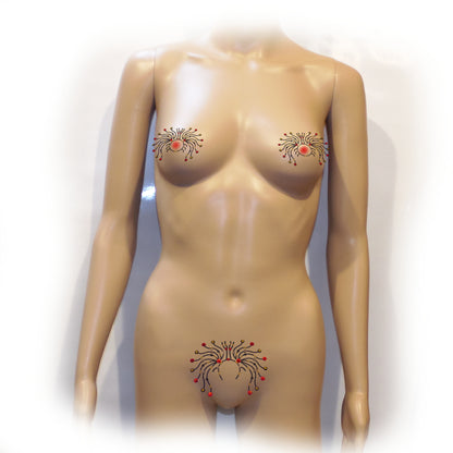 Nippelcover Aufkleber 3-er Set Brust und Schambein