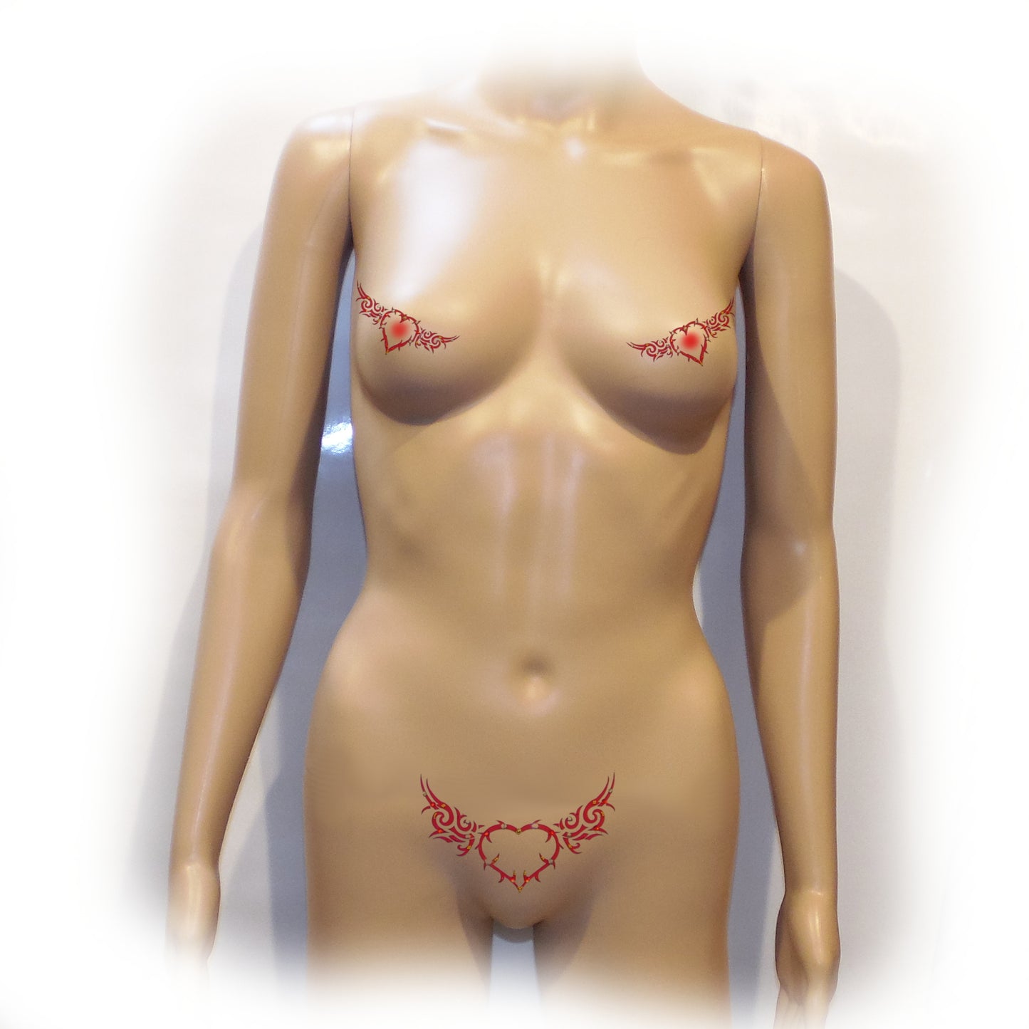 Nippelcover Aufkleber 3-er Set Brust und Schambein
