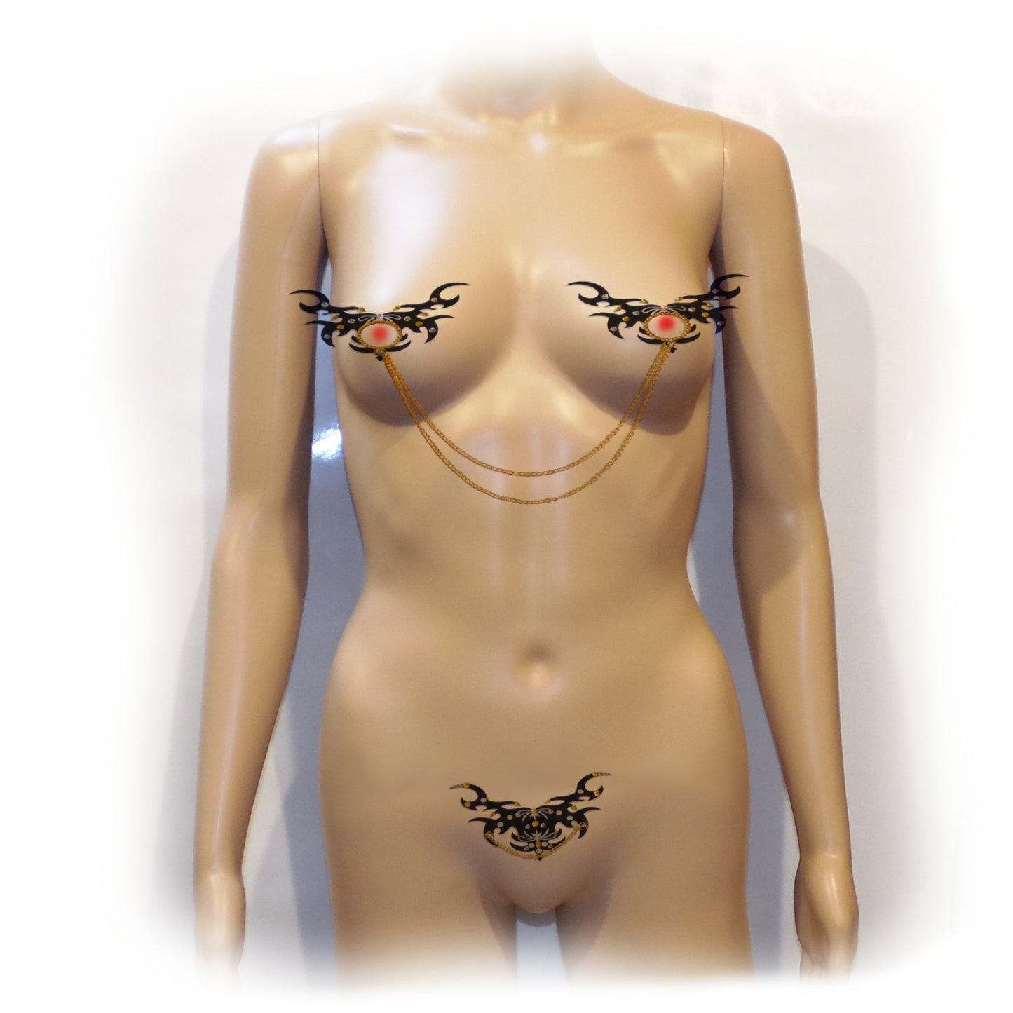 Nippelcover Aufkleber 3-er Set Brust und Schambein