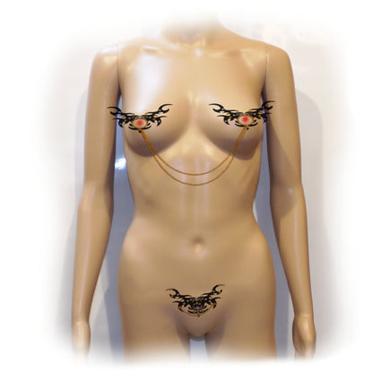 Nippelcover Aufkleber 3-er Set Brust und Schambein