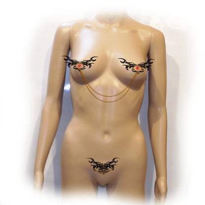 Nippelcover Aufkleber 3-er Set Brust und Schambein
