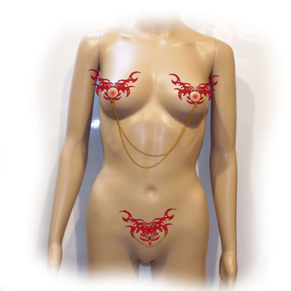 Nippelcover Aufkleber 3-er Set Brust und Schambein