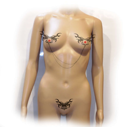 Nippelcover Aufkleber 3-er Set Brust und Schambein
