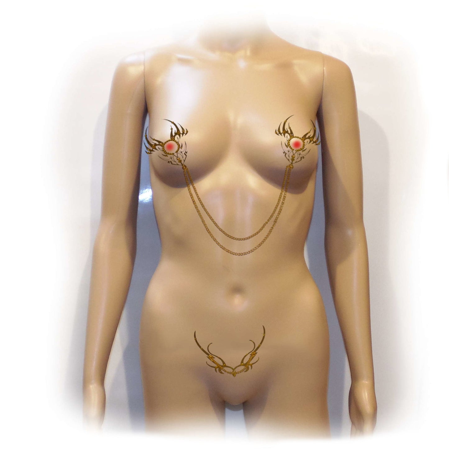 Nippelcover Aufkleber 3-er Set Brust und Schambein