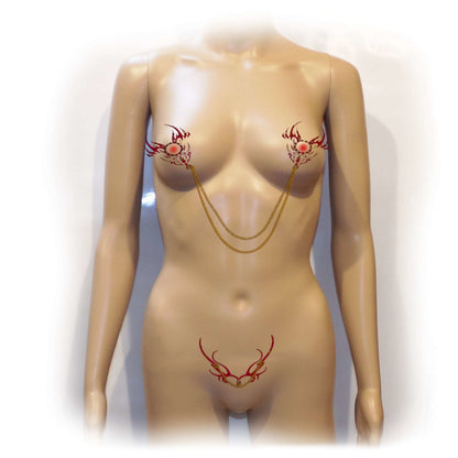 Nippelcover Aufkleber 3-er Set Brust und Schambein