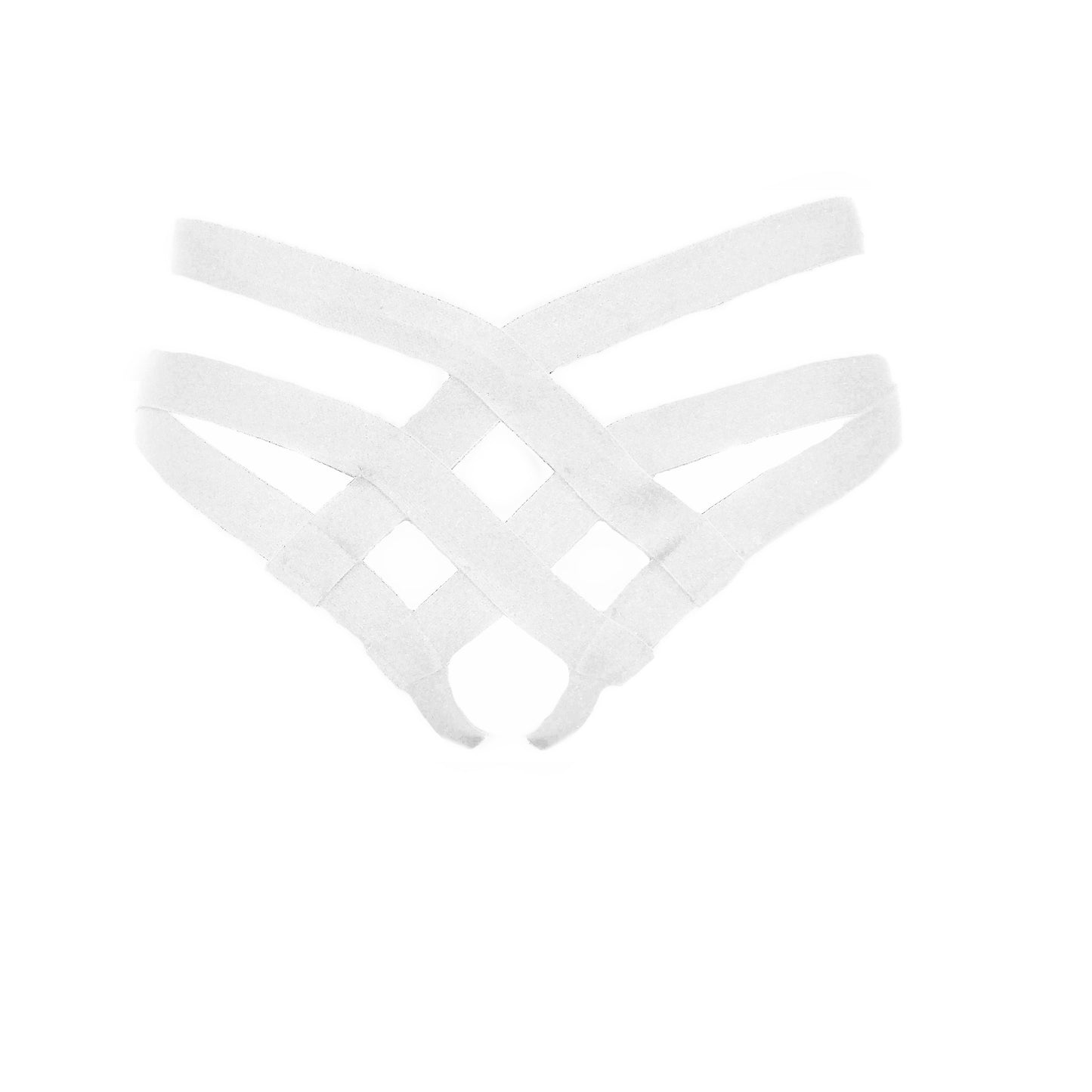 White Cage Bandage Brief Thong