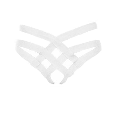 White Cage Bandage Brief Thong