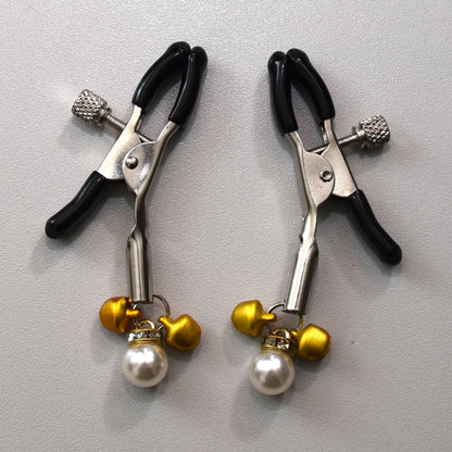 Nipple clamps with bell and pearl