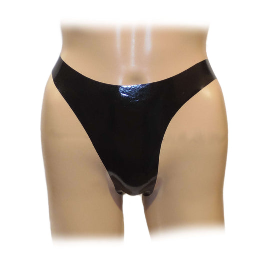 Latex Female String Schwarz extra heiß - 0,3 mm starkes