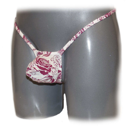 Mens thong bulge pouch thong pink