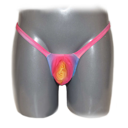 Mens thong bulge pouch thong Neon