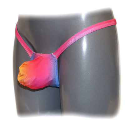 Mens thong bulge pouch thong Neon