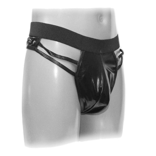 Black Panty For Man with leather strips