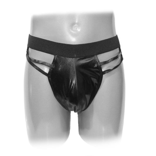 Black Panty For Man with leather strips