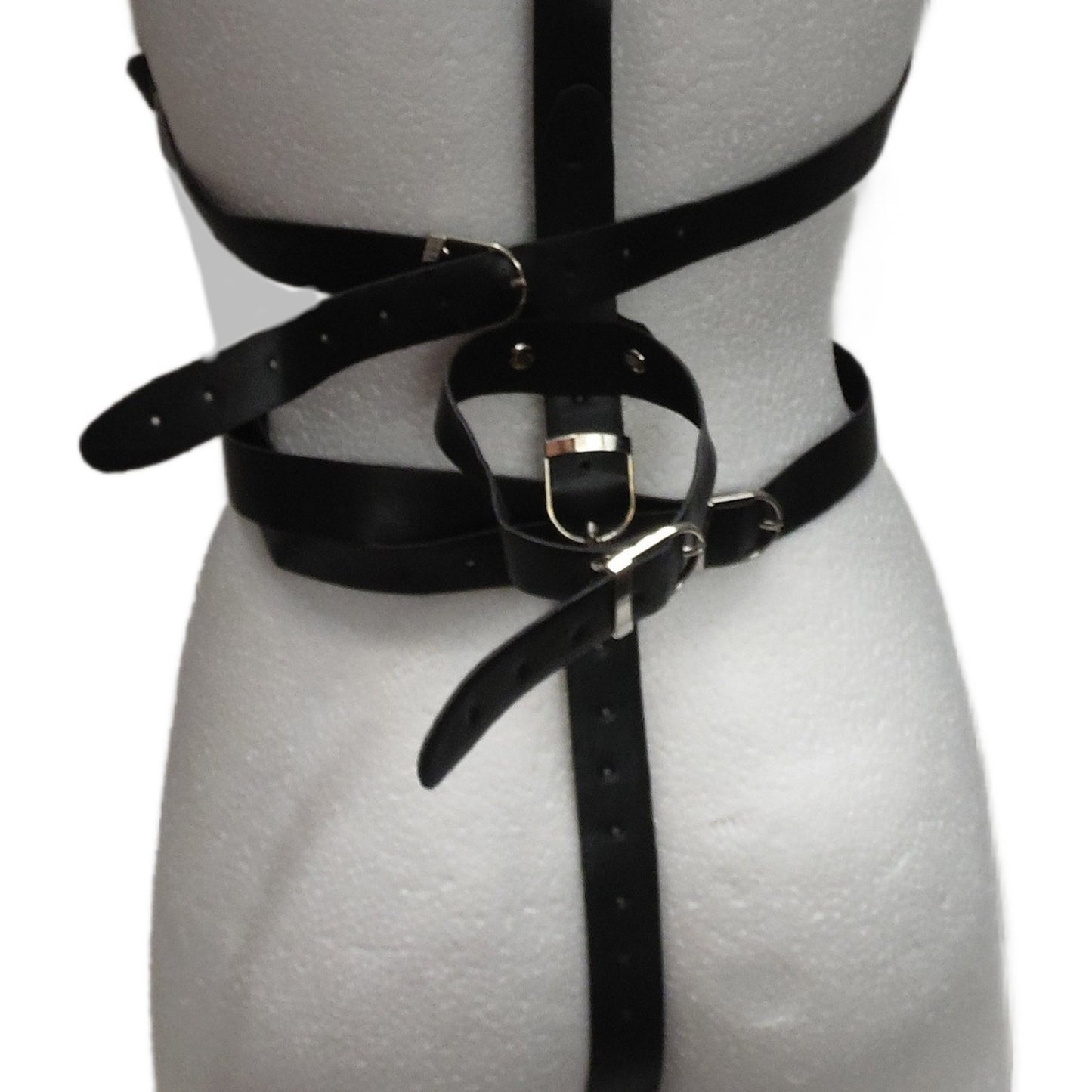 Leather Body Bondage Straps with Bra