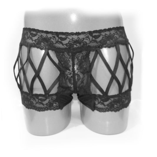 Black Panty For Man with mesh