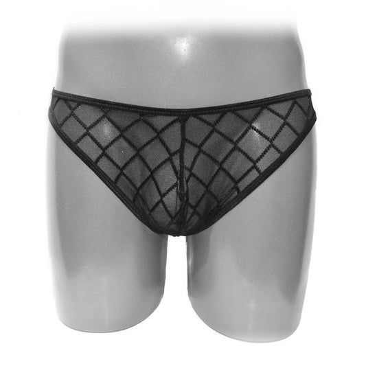 Black Panty For Man mit transparentem Netz