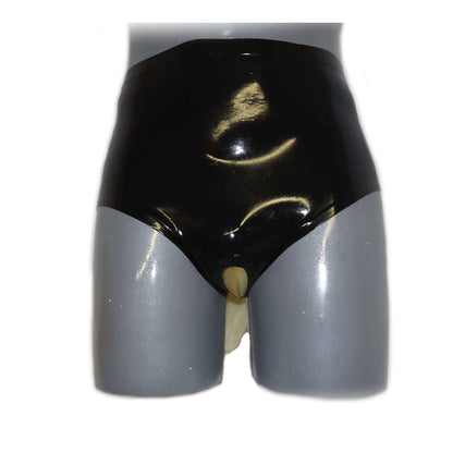 Latex Shorts mit Latex-Schamlippen und Analcondom