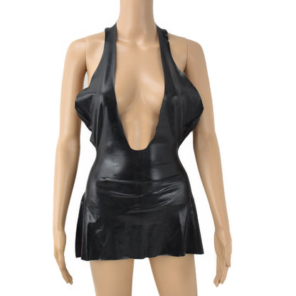 Latex Female Kleid Schwarz Rücken frei - 0,3 mm Latex