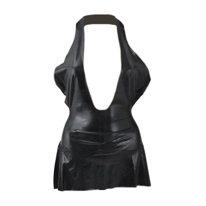 Latex Female Kleid Schwarz Rücken frei - 0,3 mm Latex