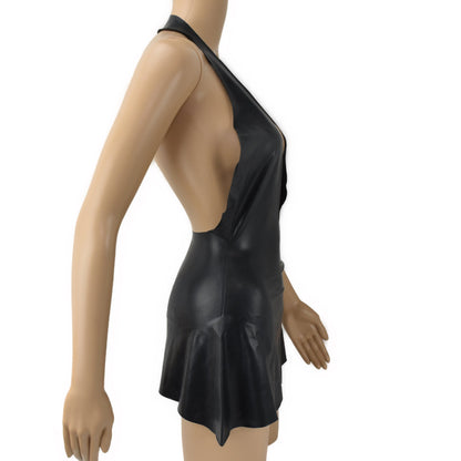 Latex Female Kleid Schwarz Rücken frei - 0,3 mm Latex
