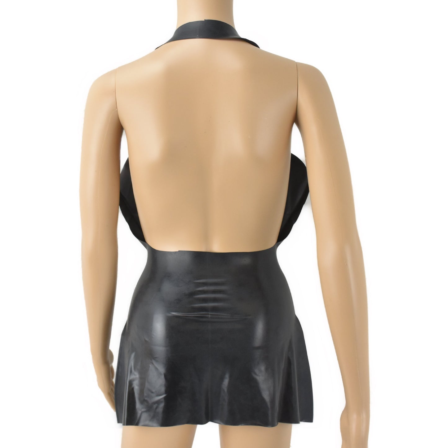 Latex Female Kleid Schwarz Rücken frei - 0,3 mm Latex