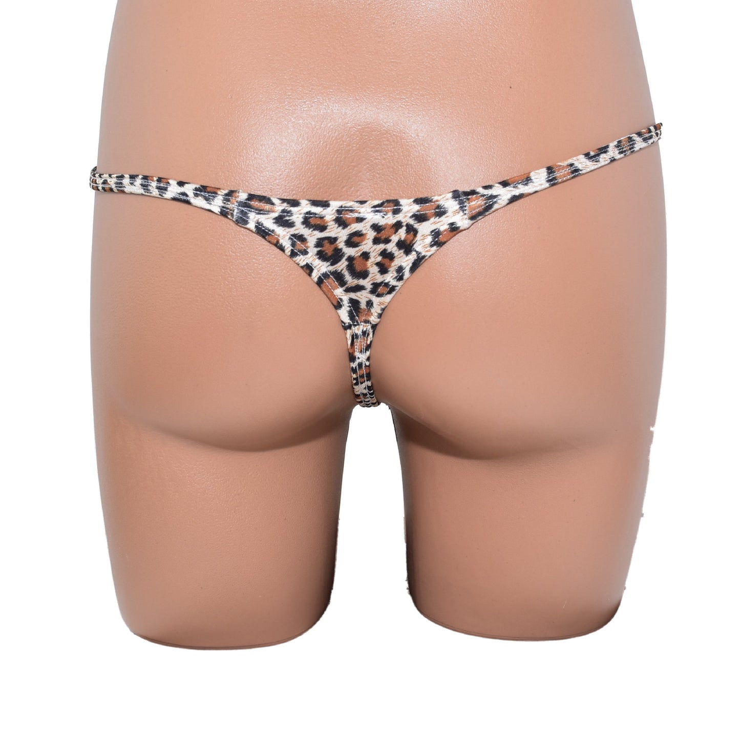 Mens thong bulge pouch Leopard Print