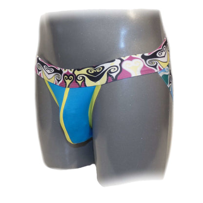 Jocks with wide, anatomically shaped design rubber