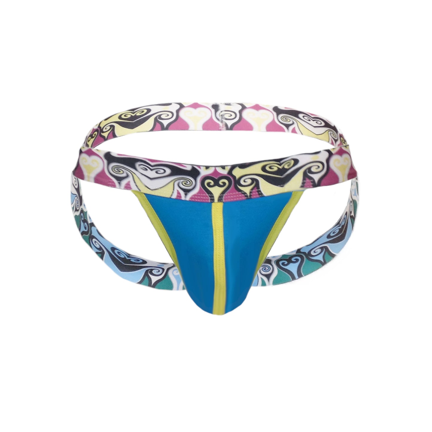 Jocks with wide, anatomically shaped design rubber