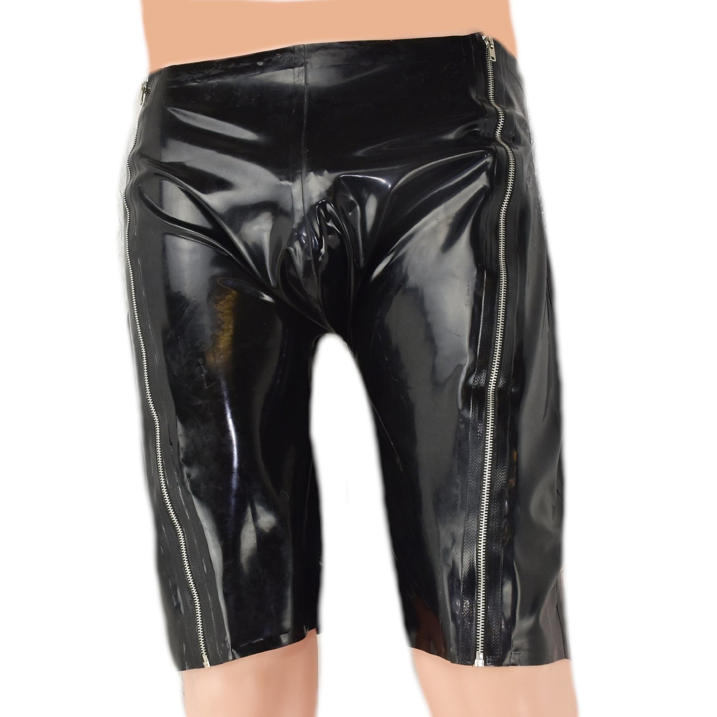 Latex Shorts mit 2 Reißverschlüssen seitlich Handgemacht - 0,4 mm