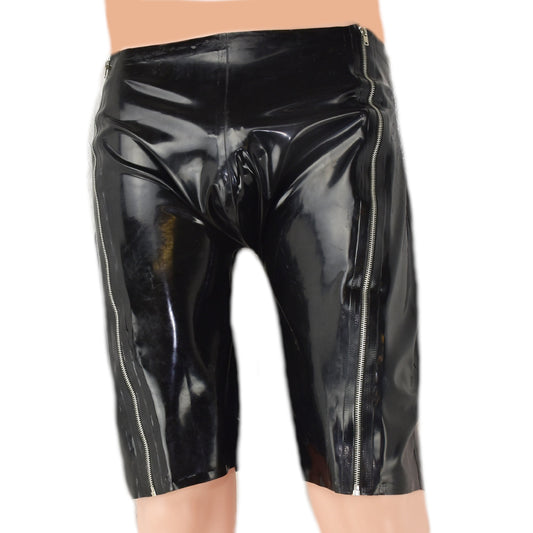 Latex Shorts mit 2 Reißverschlüssen seitlich Handgemacht - 0,4 mm