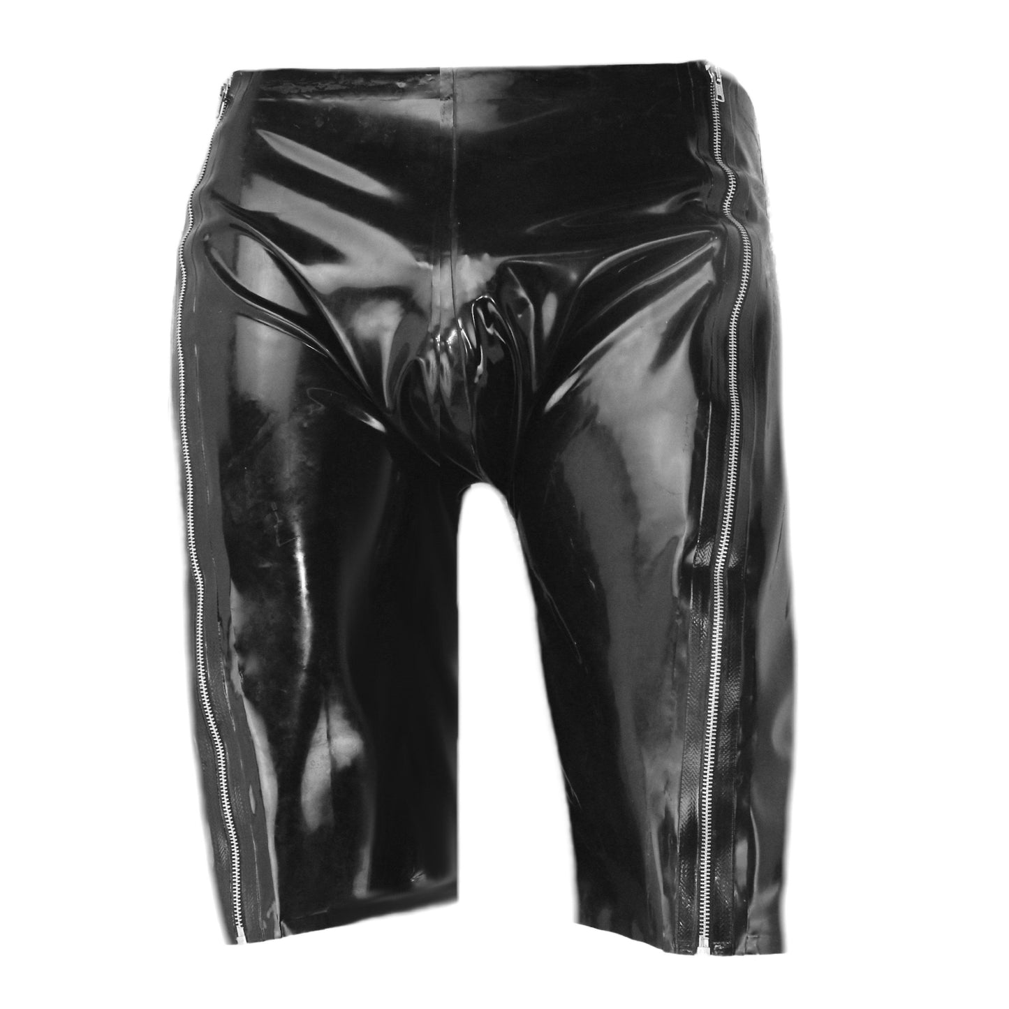 Latex Shorts mit 2 Reißverschlüssen seitlich Handgemacht - 0,4 mm