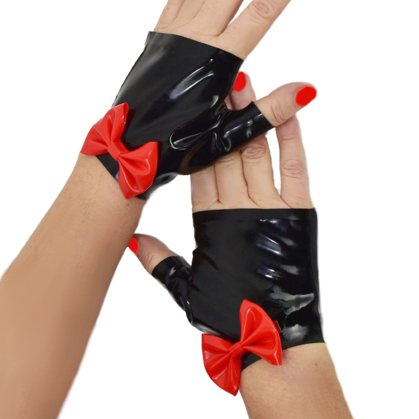 Latex Handschuhe mit Schleife Handgemacht