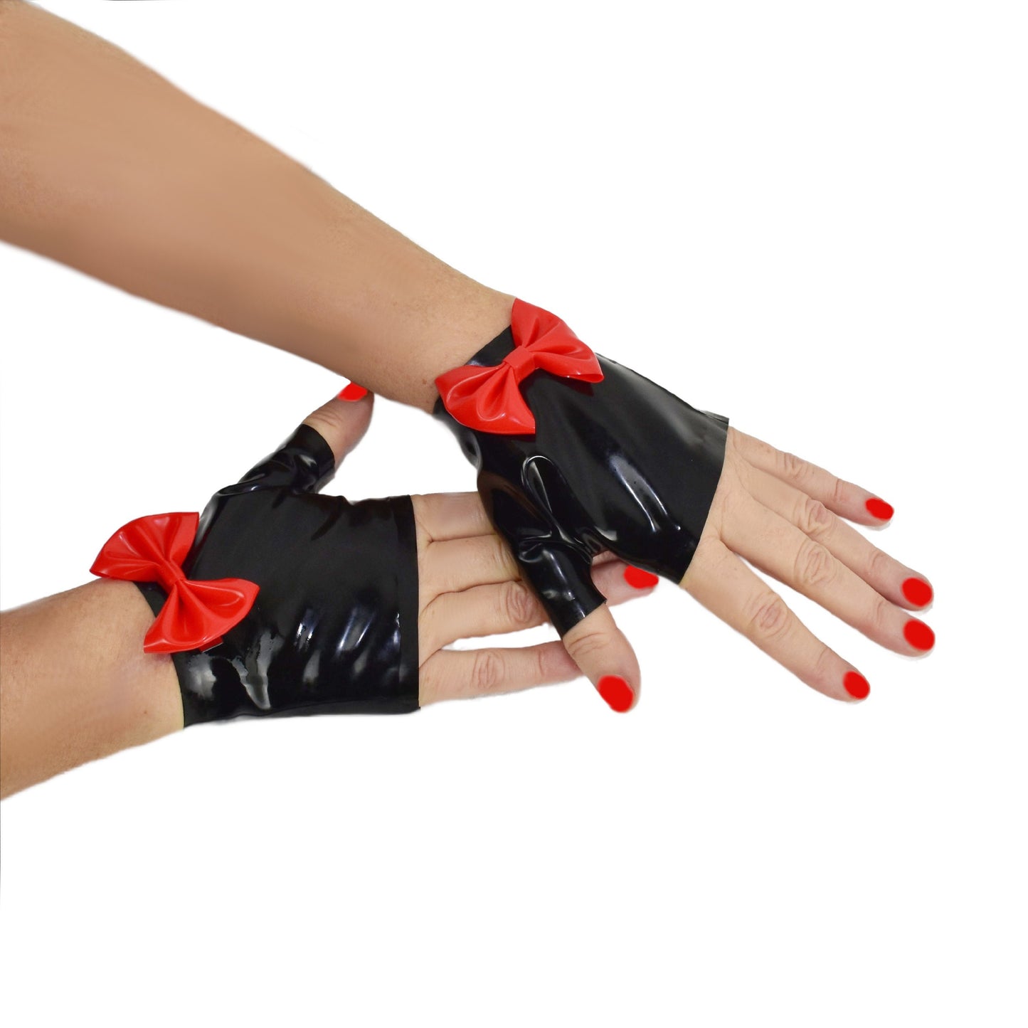 Latex Handschuhe mit Schleife Handgemacht