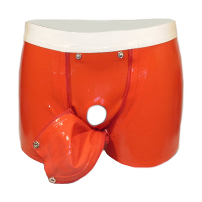 Latex Shorts mit Doppel-Reißverschluss/Innenbeutel  Rot